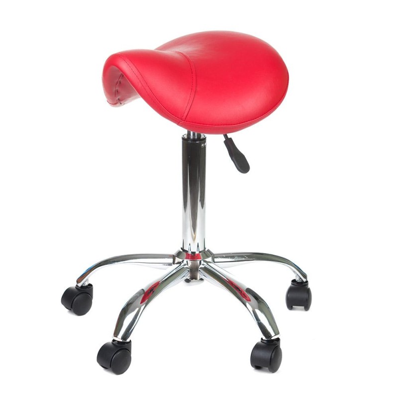 Eco-leather adjustable chrome salon stool